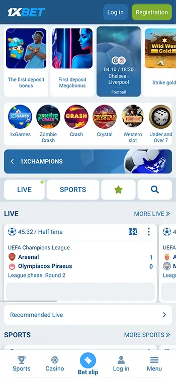 Step 1 - Head over to the official 1xBet site