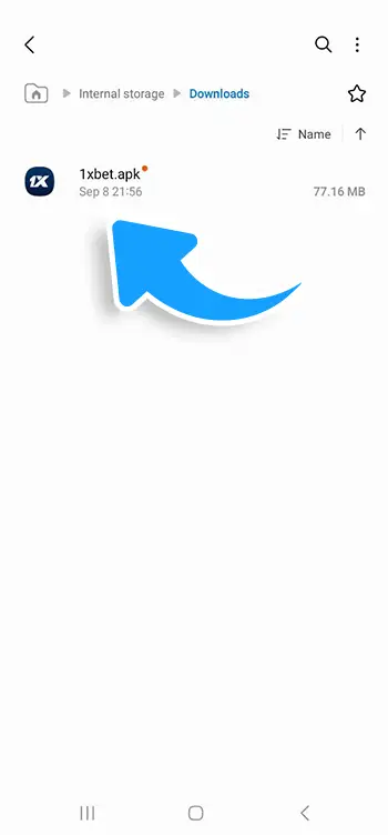 Step 3 - Open downloads folder and tap the APK file