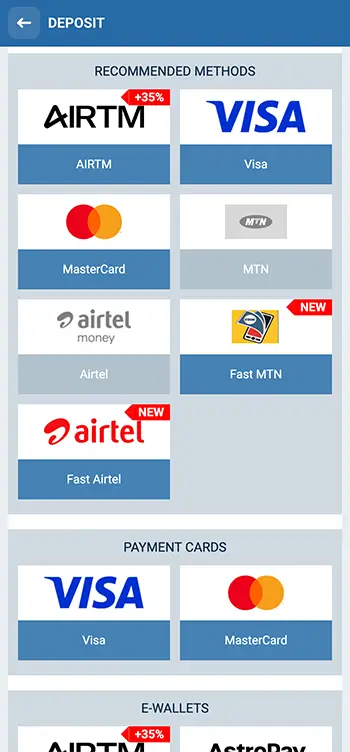 Step 3 - Select your preferred payment option