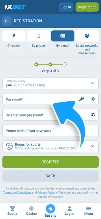 Step 5 - Create your password