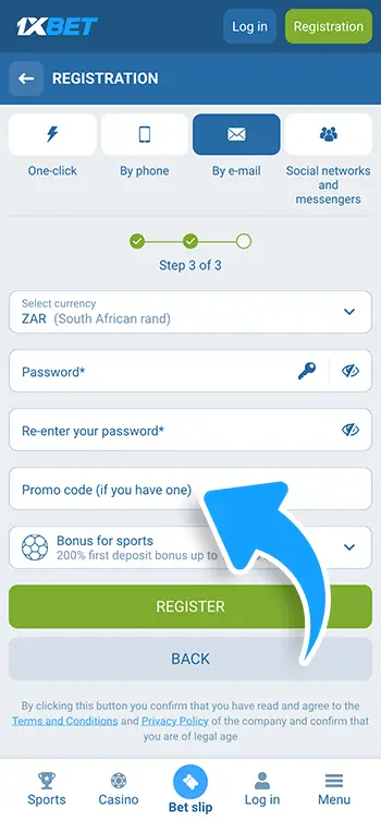 Step 6 - Use the promo code to activate a higher Welcome bonus